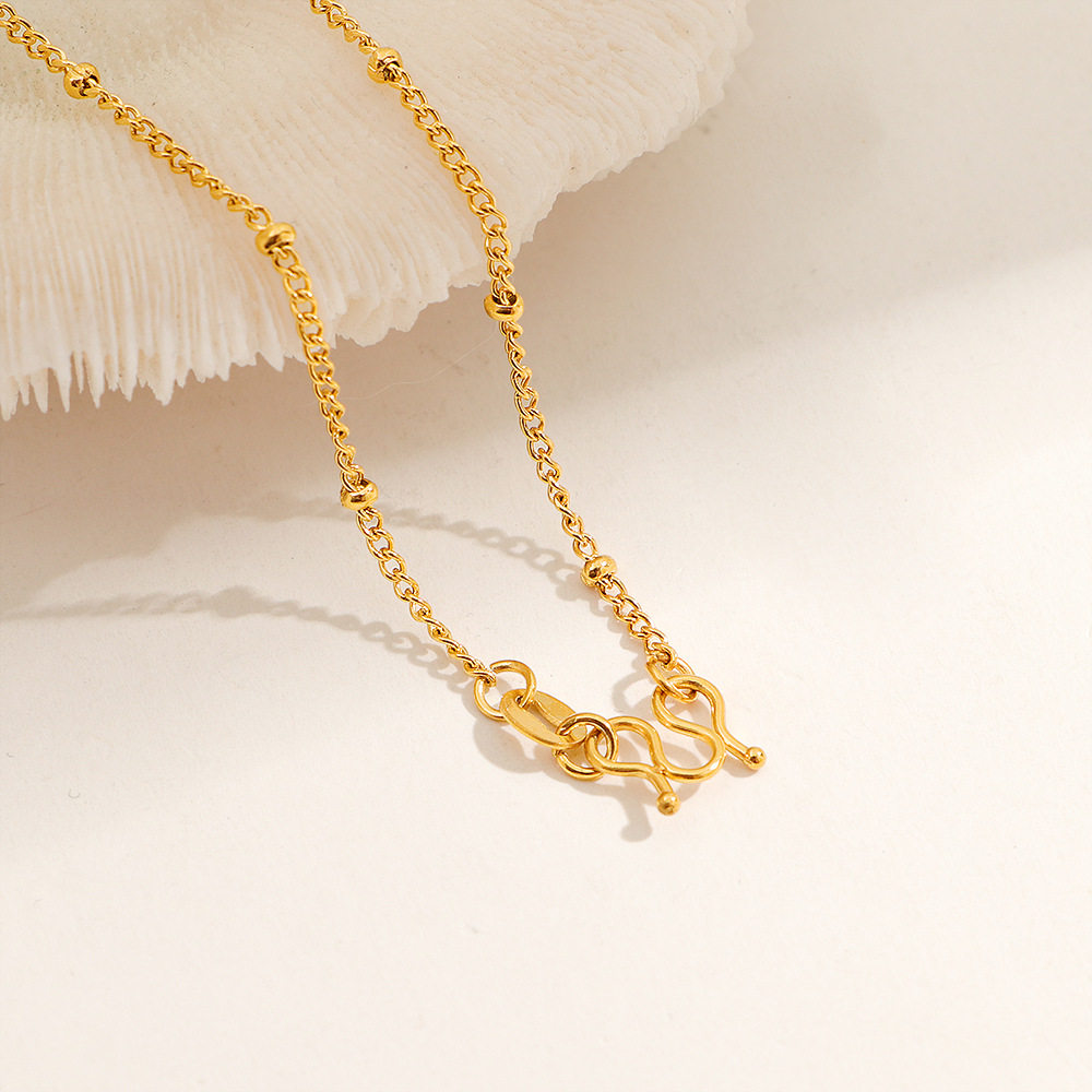 钛钢不掉色M扣蛇骨链2024新款项链女简约颈链百搭通勤素链锁骨链