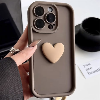 Three-Dimensional Heart-Shaped Case Suitable for iPhone 17 Pro Max, Apple 14/13, Simple 12 Wholesale 11/15/16E