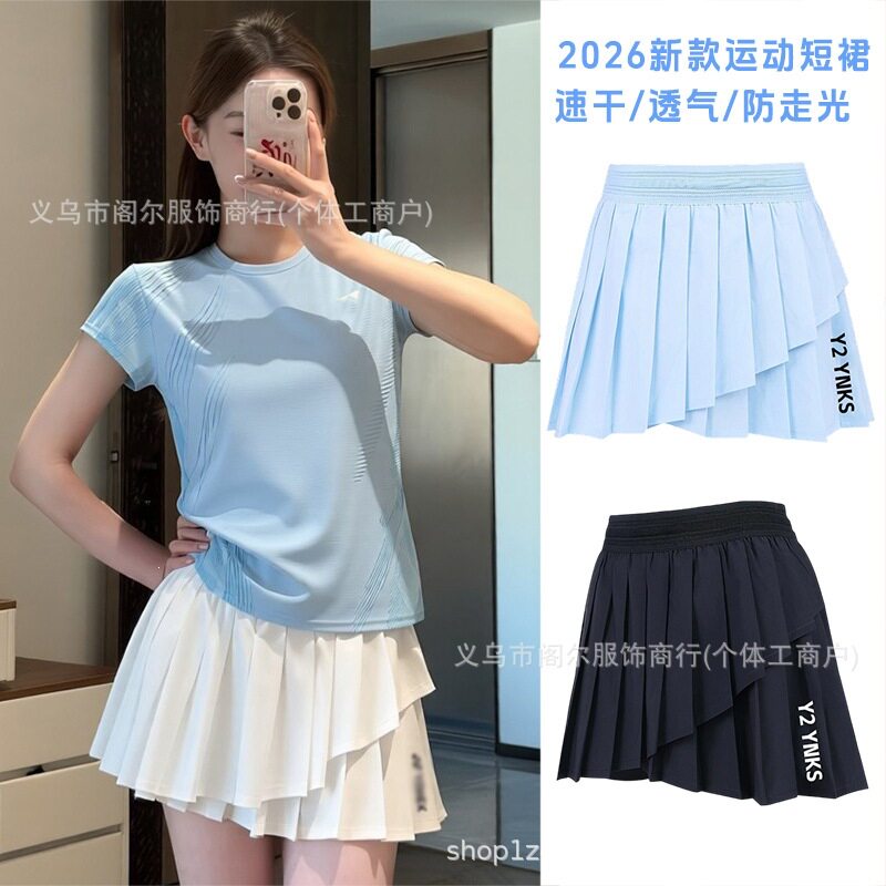 ชุดแบดมินตันรุ่นใหม่ปี 2026 สำหรับผู้หญิง แขนสั้น มีความสวยงามสูง เสื้อยืดกีฬาแห้งเร็ว สำหรับการแข่งขันและการฝึกซ้อม