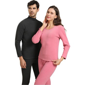Men's thermal underwear thickened fleece-lined winter middle-aged and elderly camel fleece autumn clothes long pants women's heating bottoming suit factory delivery