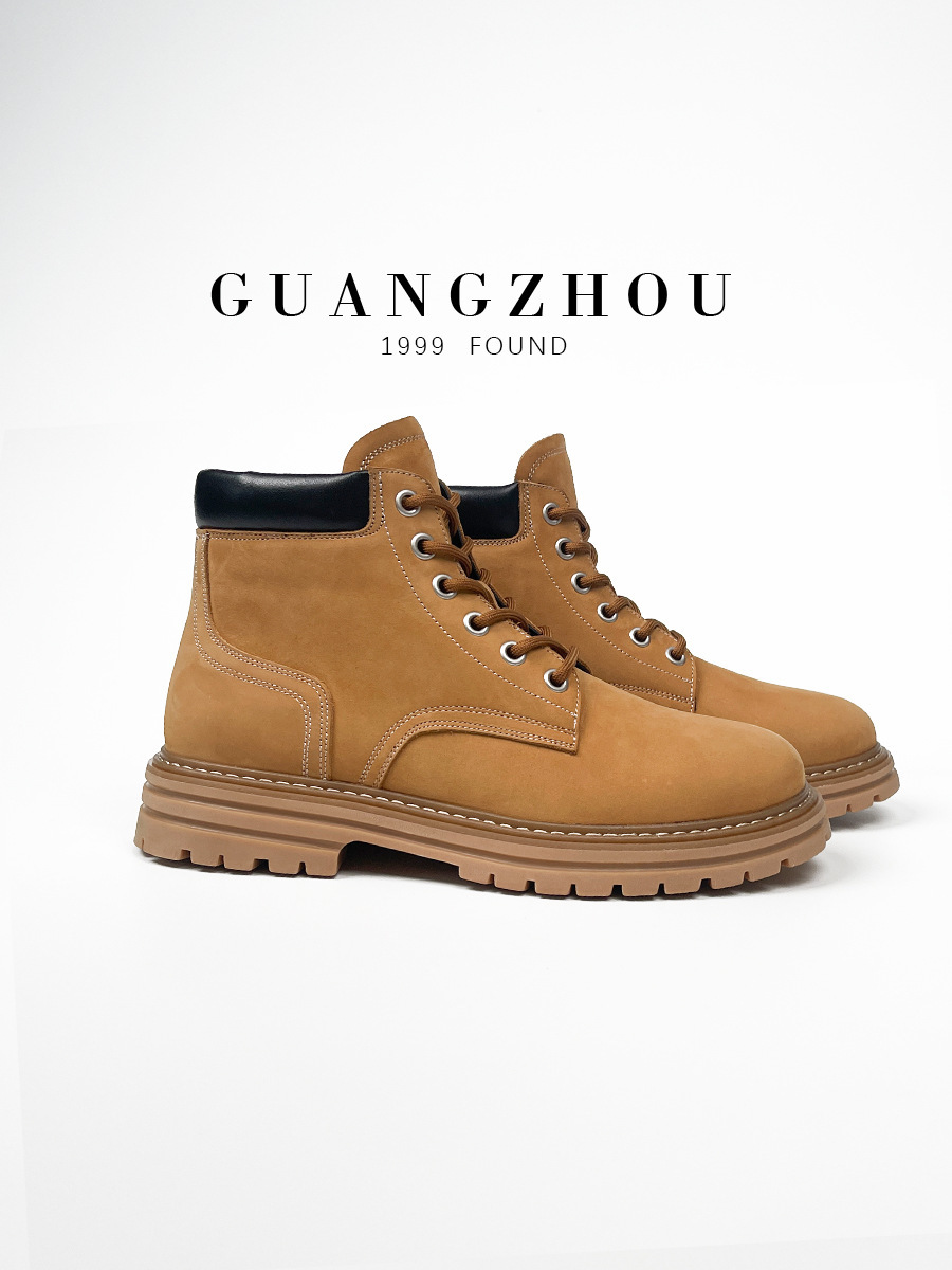 Giày boot nam da thật cao cấp kiểu Martin — nâu sẫm