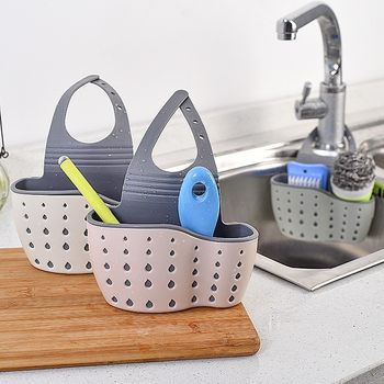 Kitchen Storage Rack Double-Layer Vertical Sink Drain Hanging Bag Faucet Sponge Double-Layer Drain Hanging Basket