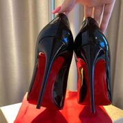 European and American black high heels women's red bottom sexy single-layer shoes women's 2023 New stiletto heel not tired feet 