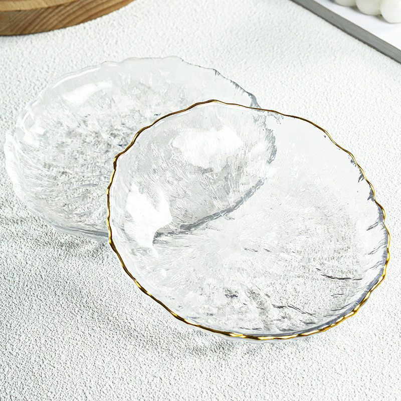 Heart Maker Glacier Plate ins Style Japanese Style Creative Dish Bowl Combination Household Dinner Plate Phnom Penh Lead-free Heat-resistant Glass