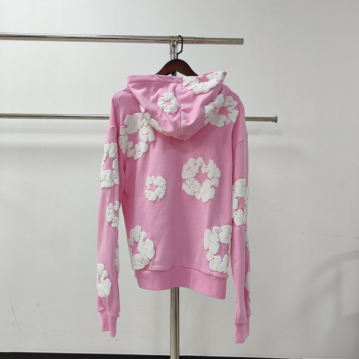 High quality version of Denim Tears Kapok foam printing loose autumn and winter 450g thickened hooded sweatshirt for men