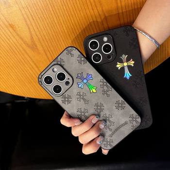 Suitable for Apple 17Promax Phone Case, Soft Edge Hard Case, 15Pro Laser Crow Heart 17 Precision Hole Full Coverage Trendy