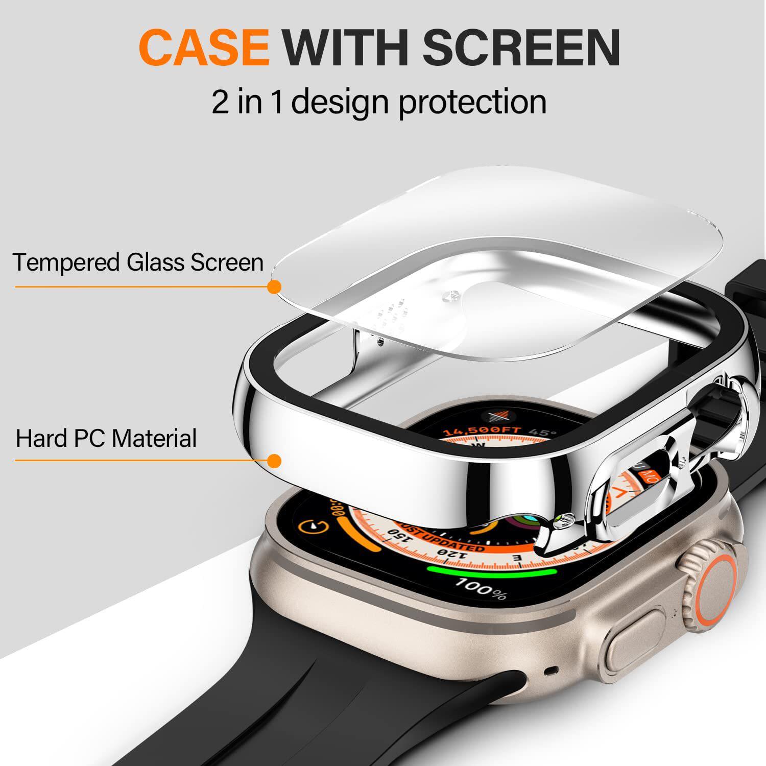 Suitable for Apple 11/10/9 Watch Case, Apple Watch Ultra Watch Protective Case, Pc Tempered Film Integrated