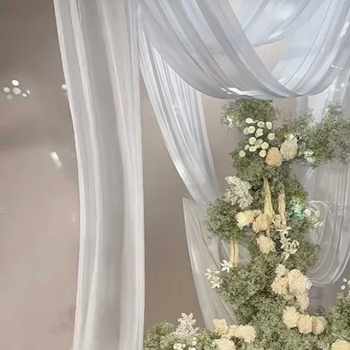 Translucent Gauze Wedding Decoration Gauze Wedding Gauze White Background Gauze Ceiling Hanging Cloth Wedding Curtain Gauze