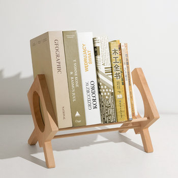 Solid Wood Bookend Desktop Storage Creative Bookend Student Office Ins Style Book Support Picture Book Organizer