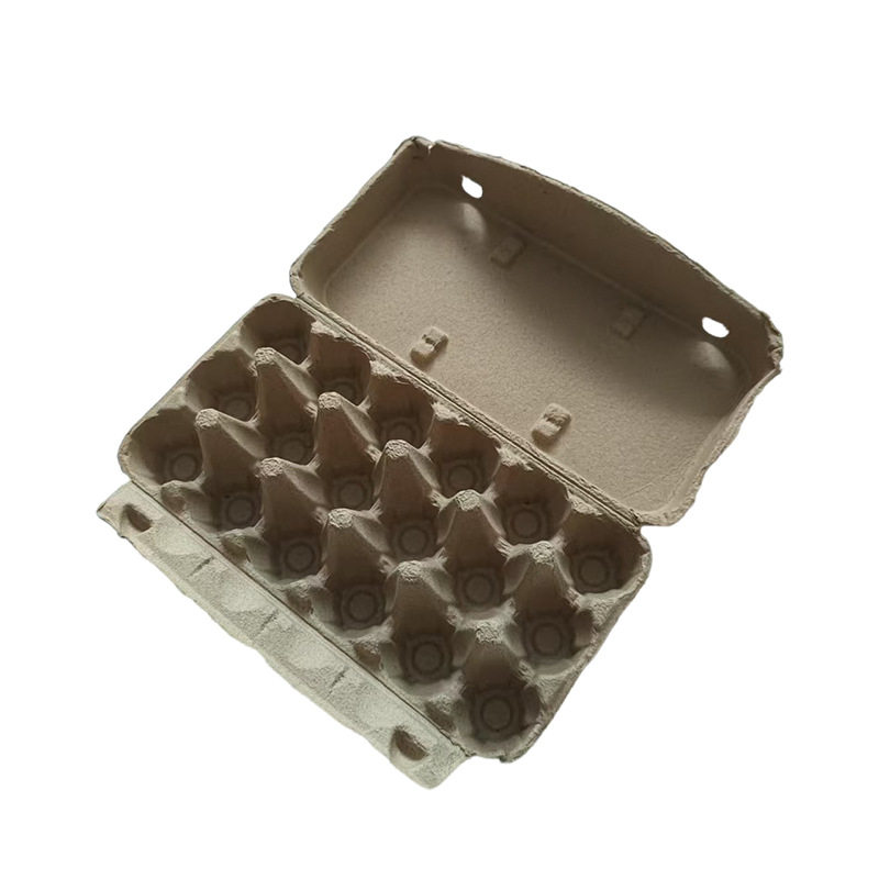 Biodegradable Multi-Piece Pulp Egg Carton Packaging Box Egg Tray Wholesale 20-Piece White Environmentally Friendly Thickeneded Egg Tray