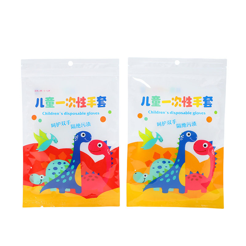 Children's thickened disposable gloves student catering food grade PE material Children's Painting plastic transparent gloves