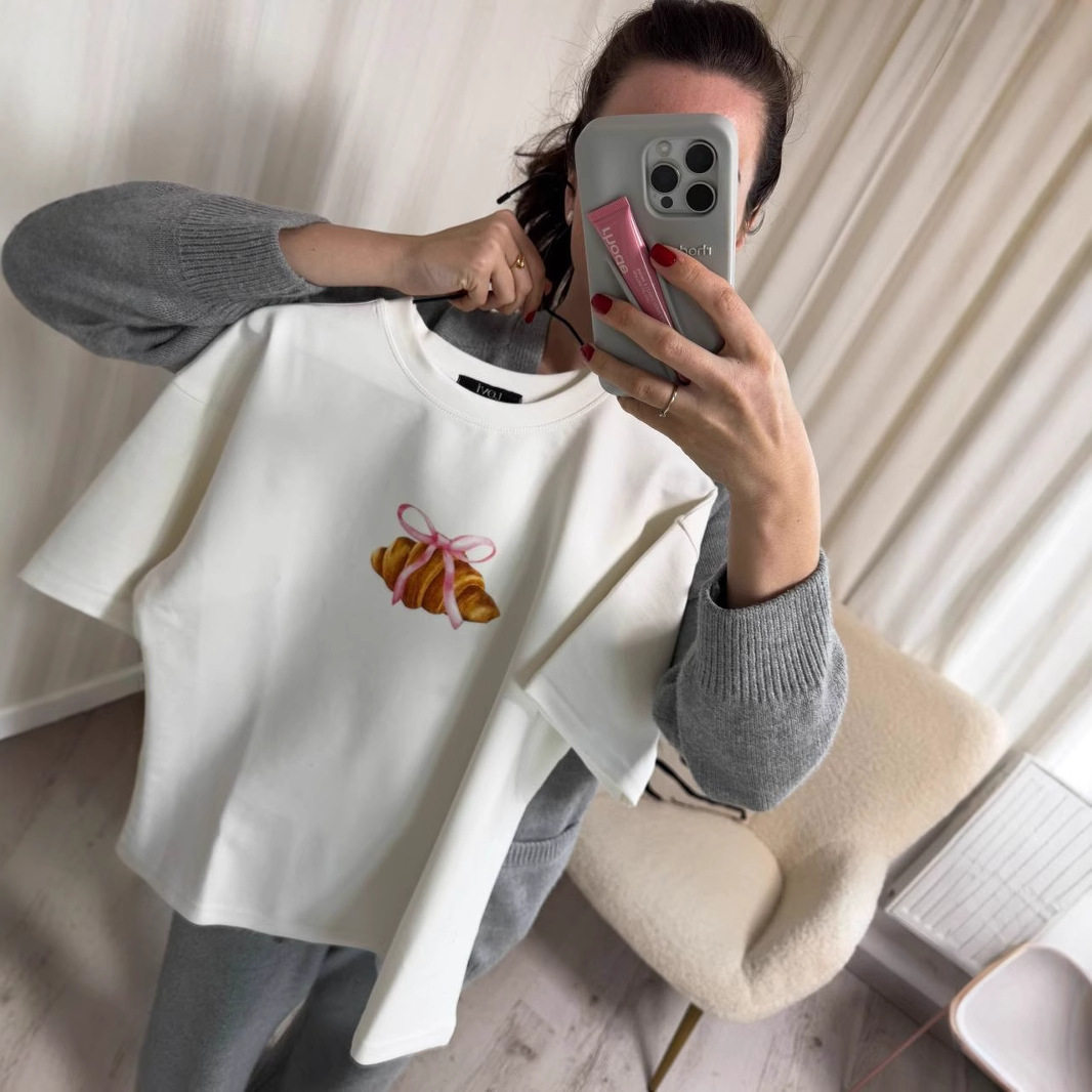 Womens Vintage Bow Print T Shirt Summer Casual Style Loose Fit Round Neck Short Sleeve 100 Cotton Wholesale