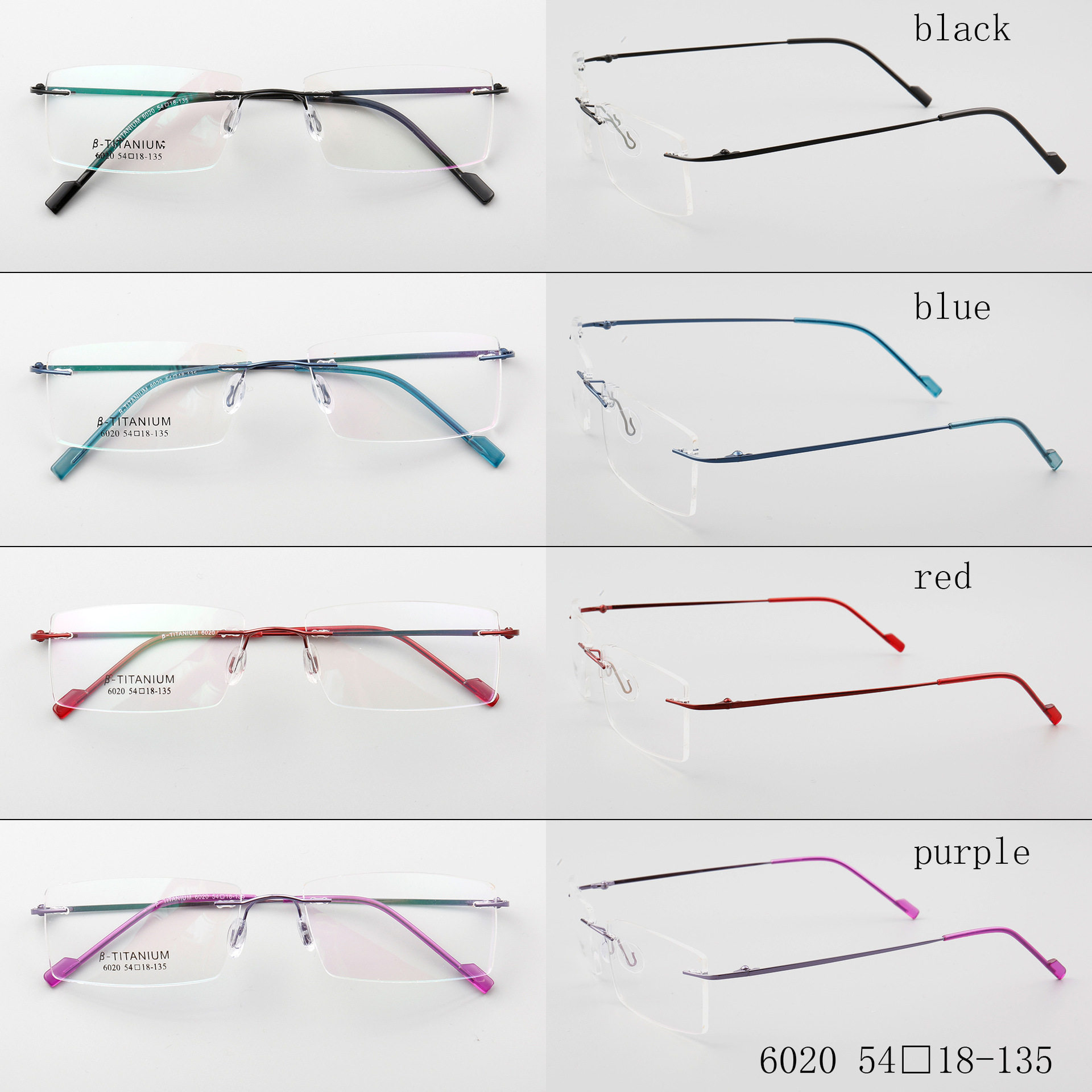 Sunny in stock wholesale new small box rimless metal glasses can be equipped with myopia anti blue light glasses