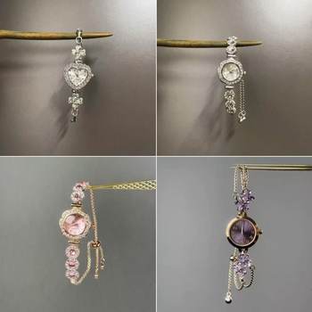 Vintage Full Diamond Adjustable Watch Chain Light Luxury Retro Temperament Bracelet Versatile Commuter Jewelry