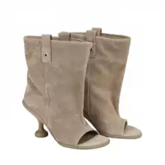 New Foreign Trade Style Sexy Fish-Mouth Irregular High-Heeled Sandals with Wedge Heel, Wide Tube, Open Toe, Sexy Cross-Border Fashion Short Boots