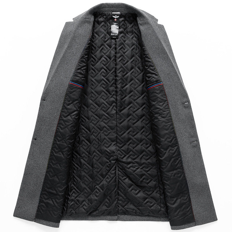 Mens Winter Overcoat Mid Length Casual Design Thick Wool Blend Fabric Available in Gray Black Navy Wholesale Options