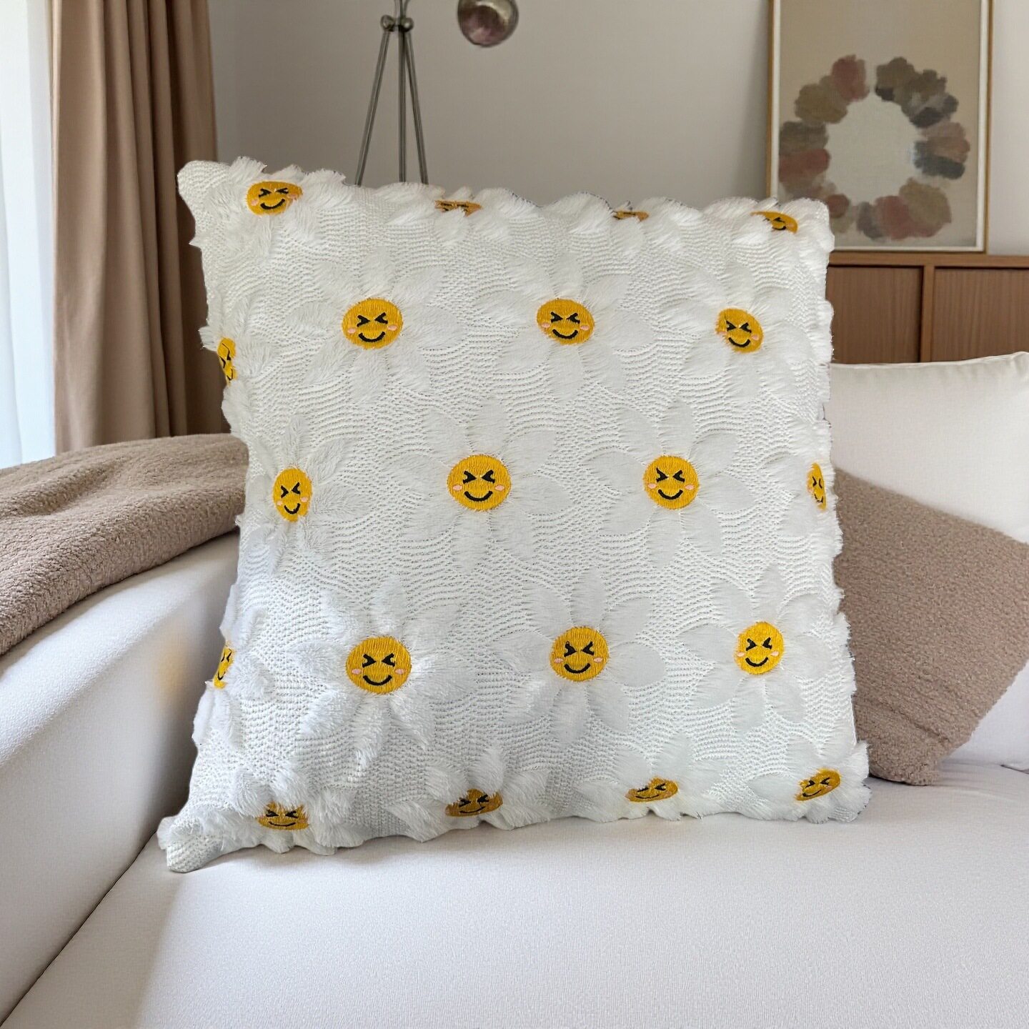 Cross-Border New Easter Quilted Embroidered Pillowcase Rabbit Fur Sofa Pillow Bedside Pillow Office Back Cushion Waist Pillow