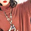 Necklace elegant long retro ethnic style sweater chain internet celebrity TikTok live cotton and linen clothing accessories artistic jewelry