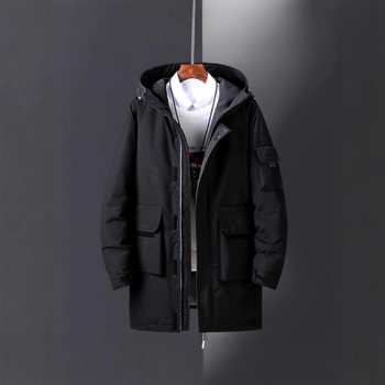 Directly Approved by the Manufacturer, Winter Unisex down Jacket, Thickened Coat, Mid-Length Workwear, Casual Trendy Brand, Thickened for Cold Protection