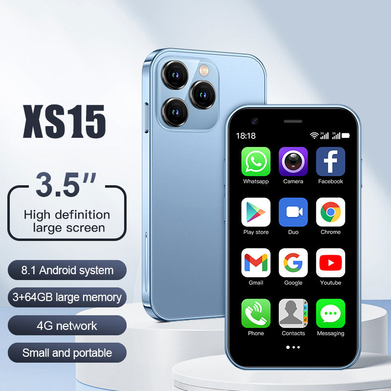 跨境手机XS15 mini 3.0寸智能机迷你2+16G安卓厂家批发外贸四色