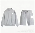 Gray half-zip shorts-suit