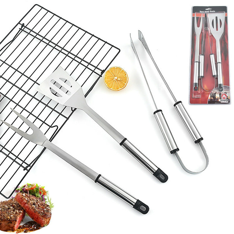 Bbq Outdoor Stainless Steel Barbecue Tools 3-Piece Set Grill Multifunctional Spatula Fork Grill Set Amazon