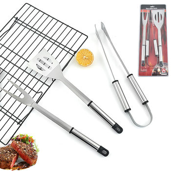 Bbq Outdoor Stainless Steel Barbecue Tools 3-Piece Set Grill Multifunctional Spatula Fork Grill Set Amazon