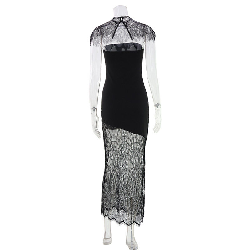 Sleeveless Lace Trimmed Bodycon Dress Elegant Fit Spring Fashion Chic Style Wholesale Available