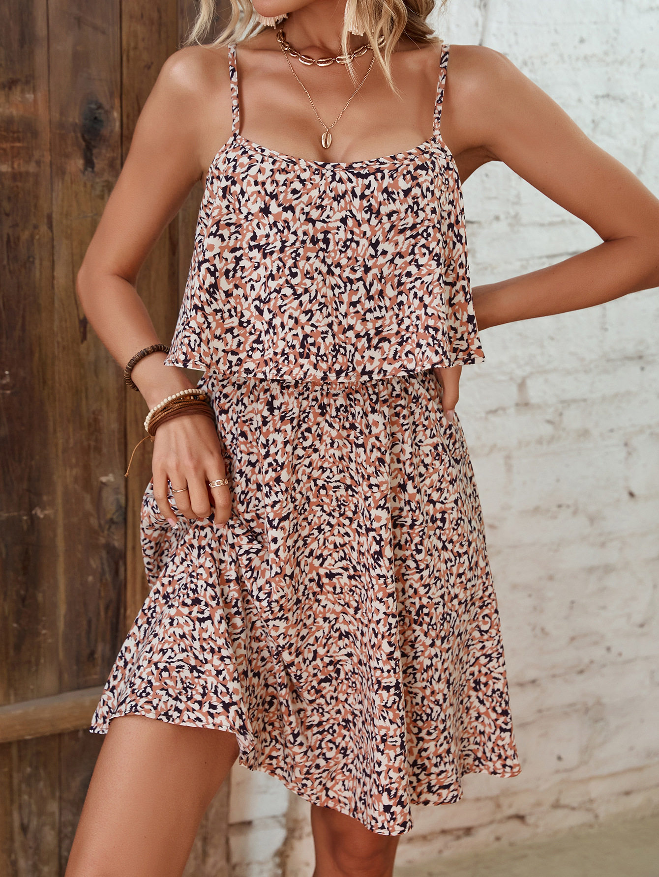 Floral Print V Neck Backless Maxi Dress Slim Fit Sleeveless Lightweight Fabric Summer Casual Wear Ready to Ship