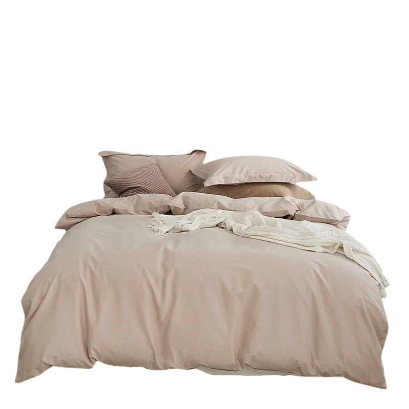 100-Count Pure Cotton Thickeneded Brushed Accessible Luxury High-End Skin-Friendly Cotton Bed Bed Sheets Quilt Cover Three-Piece Set Four-Piece Bed Set