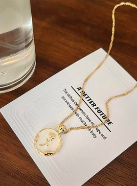 秋季玫瑰项链女22年新款级设计感小众ins潮冷淡风毛衣链C793