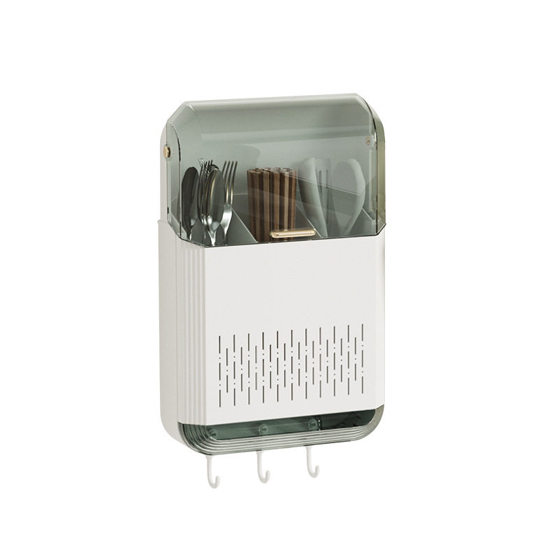 Chopstick Cage Chopstick Cage Punch-Free Kitchen Storage Rack Wall-Mounted Storage Bucket Plastic Wall-Mounted Drain Storage Box