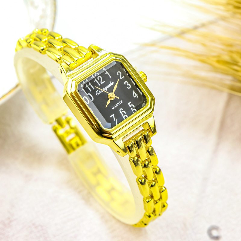 女款小众小方表百搭防水石英女士手表女生小巧轻奢ins风手链女表