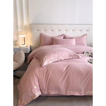 2025 New Skin-Friendly and Comfortable Ab Version Skin-Friendly Cotton Embroidered Four-Piece Set—Rococo Home Textiles