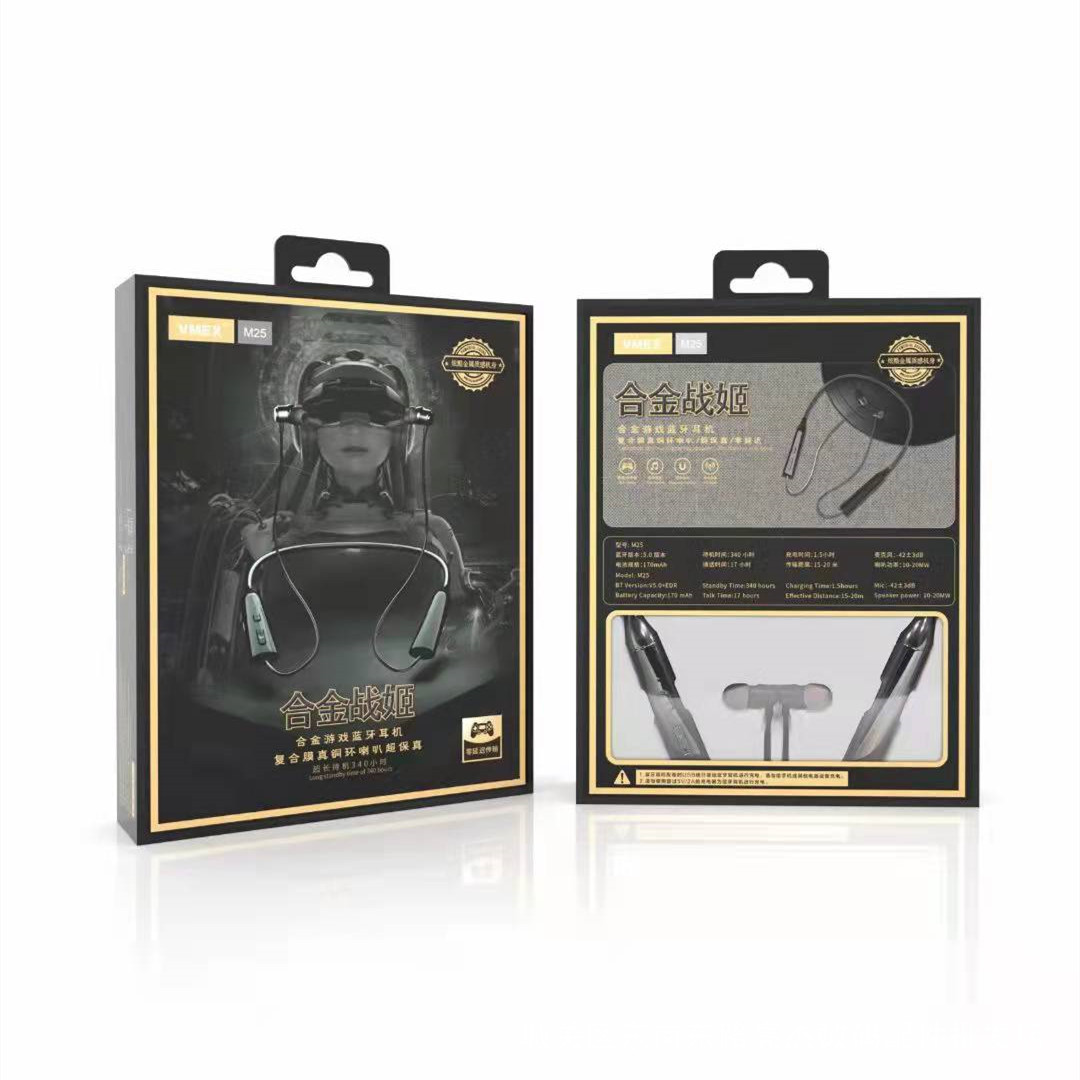 VM game sports Bluetooth headset low delay long battery life built-in TF card slot metal texture body bass Bluetooth
