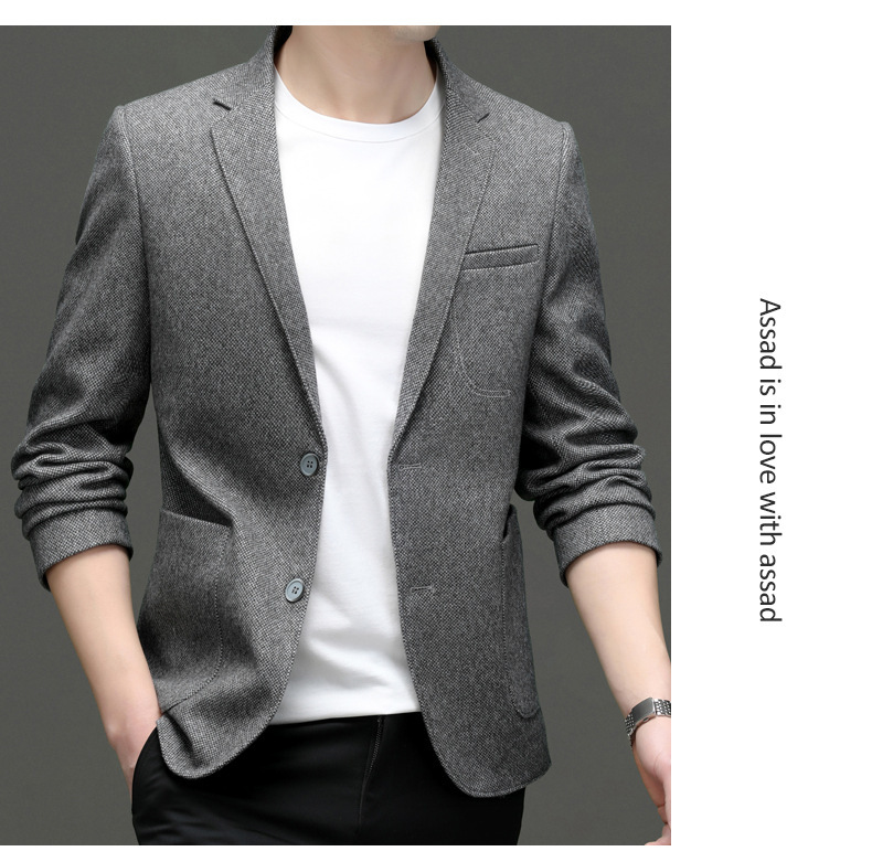 Áo vest nam dáng ôm phối len mỏng chống nhăn — Xám trung tính, Vàng ngỗng