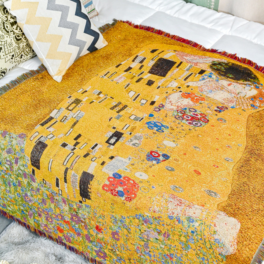 ✅ Cross-Border Decorative Blanket Jacquard Tapestry World Famous Painting 