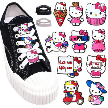 Kitty Cat Shoelace Buckle Cartoon Upper Decorative Accessories Shoe Clip Removable Accessories Pvc Soft Rubber Shoelace Buckle Wholesale