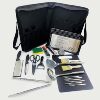 Outdoor Camping Stainless Steel Grill Picnic Set 15-Piece Portable Knife, Scissors, Spatula, Spoon, Charcoal Grill Portable
