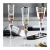 New Champagne Glass Household Handmade Crystal Glass Red Wine Glass Gold Rim Beads Glass Bubble Wine Cup Wholesale