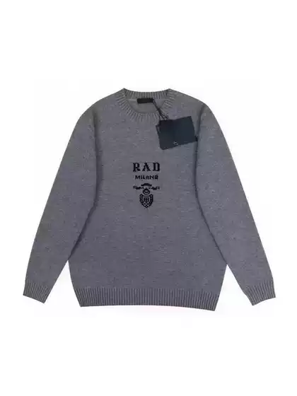 P Family Autumn and Winter Round Neck Long Sleeve Sweater Alphabet Jacquard Pujia logo Knitted Sweater Men's Casual Top Wool Sweater