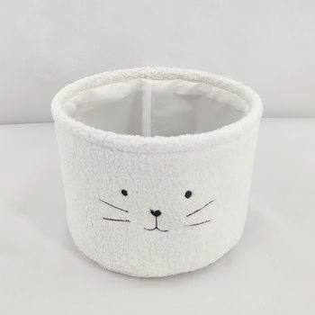 Teddy Velvet Storage Basket Portable Desktop Ornaments Storage Basket Household Clothes Toys Cosmetics Storage Basket