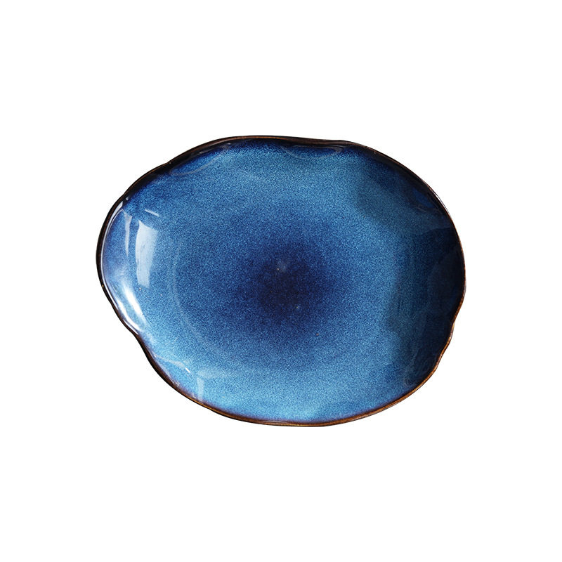 Plate Nordic Ins Kiln Change Ceramic Tableware Hotel Restaurant Irregular Plate Sushi Steak Dinner Plate Household Dish