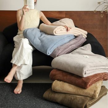 [Xiangling Premium]Simple Solid Color Thickened Warm Cashmere Blanket Sofa Blanket Shawl Blanket Throw Blanket