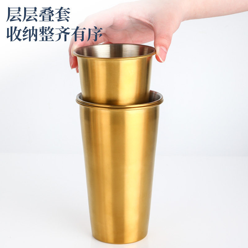 Cross-border 304 stainless steel wine glass single-layer Cup beverage cup high-looking cold drink cup cocktail glass beer glass wholesale
