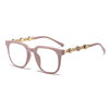 Camellia Glasses Cross-Border European and American Style Internet Celebrity Large Frame Small Fragrance Diamond-Encrusted Anti-Blue Light Flat Mirror Color-Changing Glasses Frame