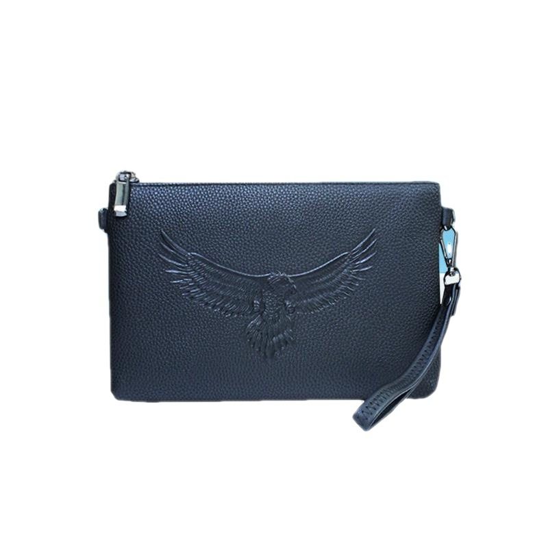 Soft Leather Handbag Men's Clutch Bag Social Boy Clamp Bag Casual Clutch Bag Large Capacity Soft Leather Envelope Bag Men's Bag