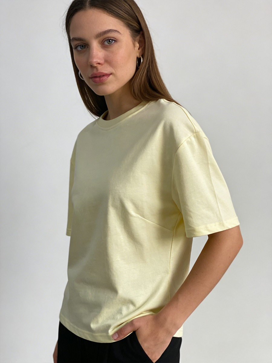 Womens Summer T Shirt Casual Loose Fit Waist Defining Design Round Neck 100 Cotton Versatile Everyday Wear