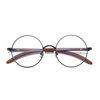 00102 Retro Japanese style metal large round glasses frame men's and women's myopia plain plain wood grain leg artistic glasses frame