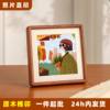 Solid Wood Mortise and Tenon Rounded Corner Mini Cute Square Photo Frame Table Calligraphy and Painting Framed Empty Frame Wall Hanging Solid Wood Picture Frame